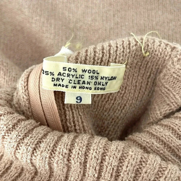 Vintage BARGELLO Wool Blend Knit Turtleneck Sweatdress w/Sweater- Size 9 - Picture 5 of 11